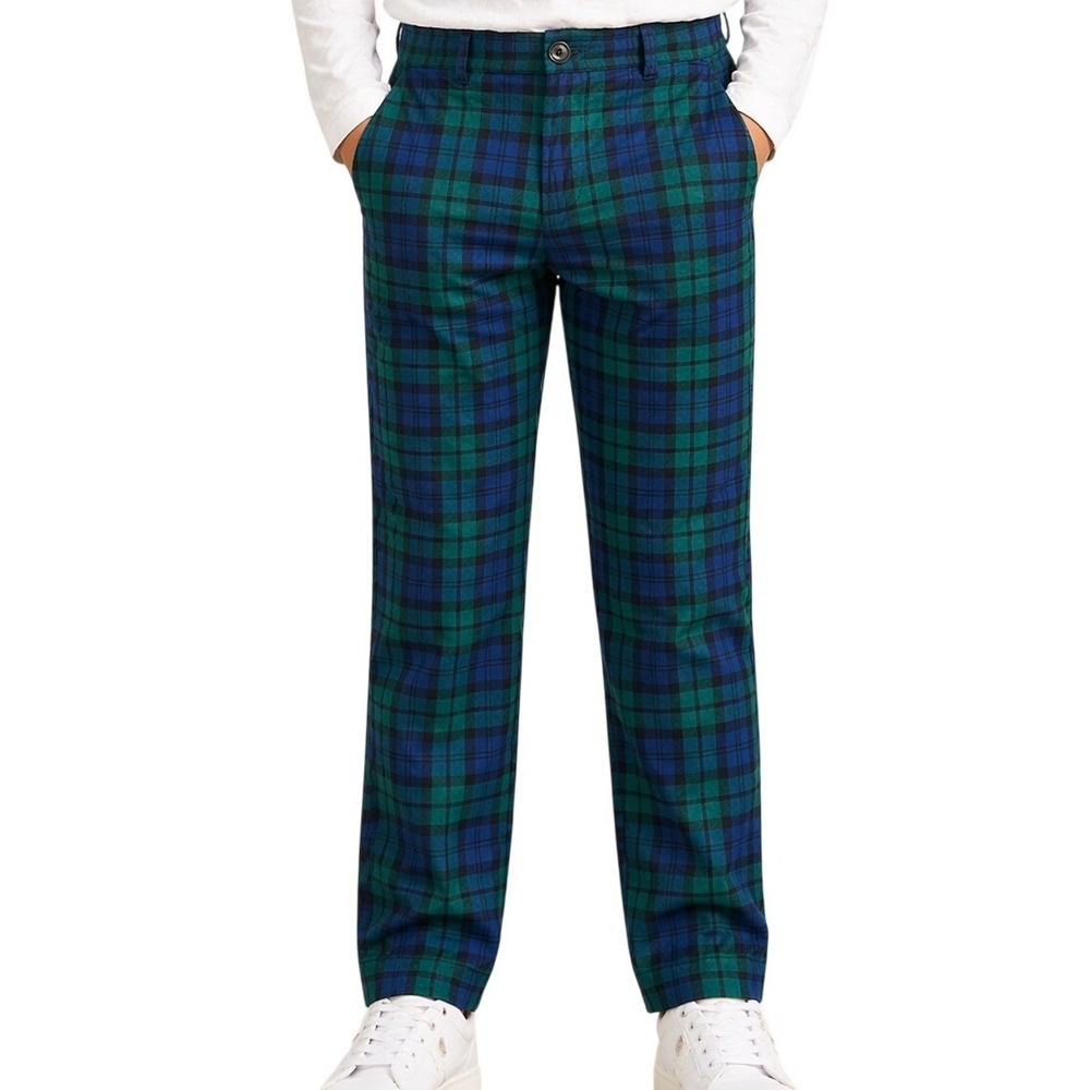 Vineyard Vines Boys Blackwatch Breaker Pants Deep Bay‎ 18 flat front adjustable